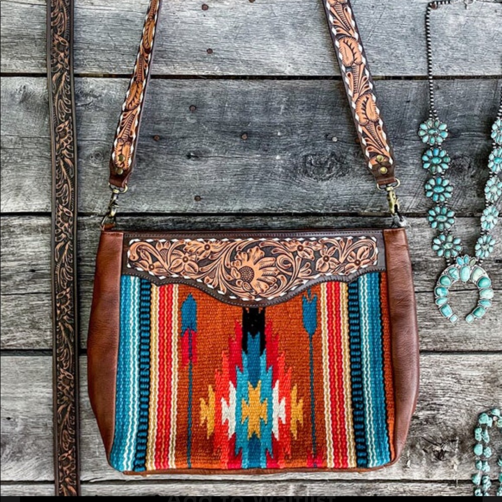American Darling Tooled Saddle Blanket Tote